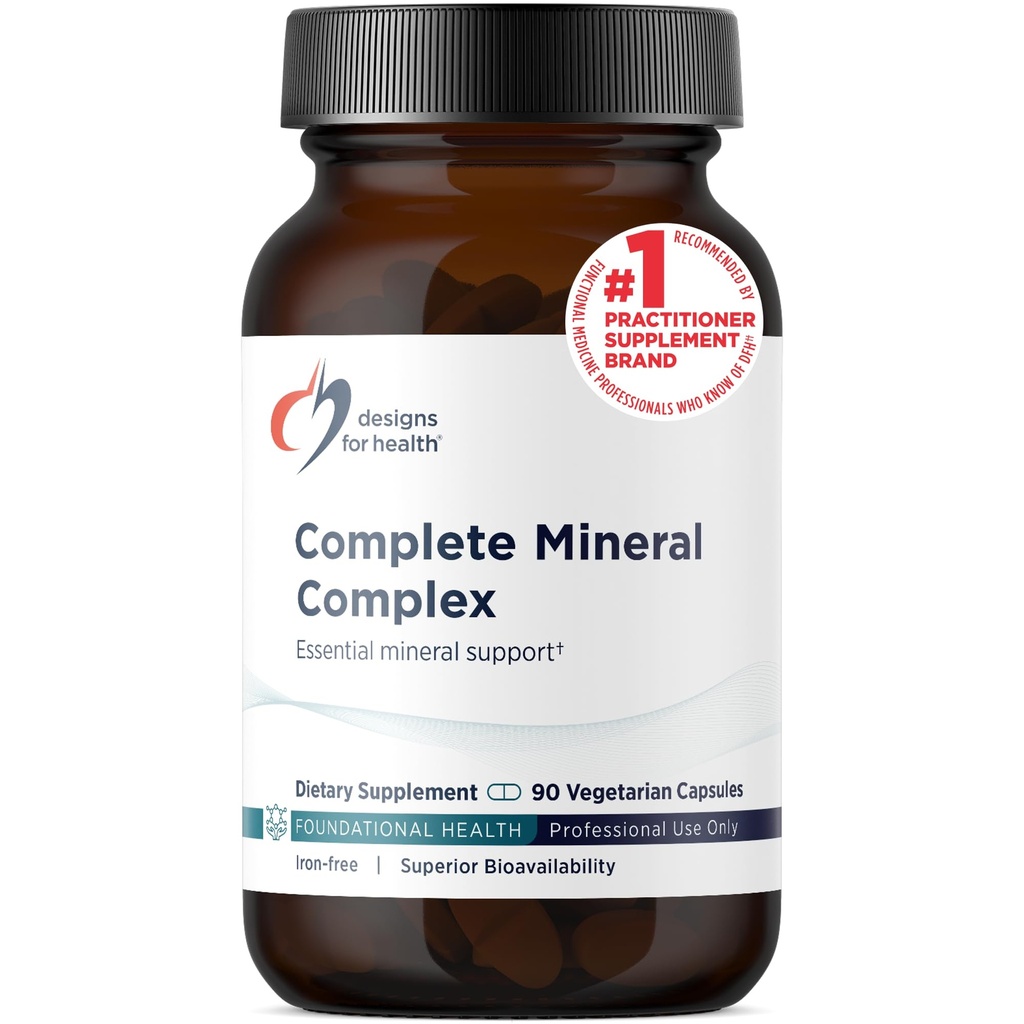 Sağlık için Tasarımlar Tamam Mineral Kompleksi - Temel + Trace Mineralleri Malate, Kromium, çinko + Daha Fazla - Demirsiz Çok Mineraller Ölüyor - Vegan + Gluten Ücretsiz (90 Capsules)