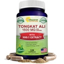 ASquared Beslenme Tongkat Ali 1500 mg - 120 Capsules - Longjack (Eurycoma Longifolia) Ekstraksiyon Tamam & Uzun Jack Root Toz Pills - Tongkat Ali for Men & Women