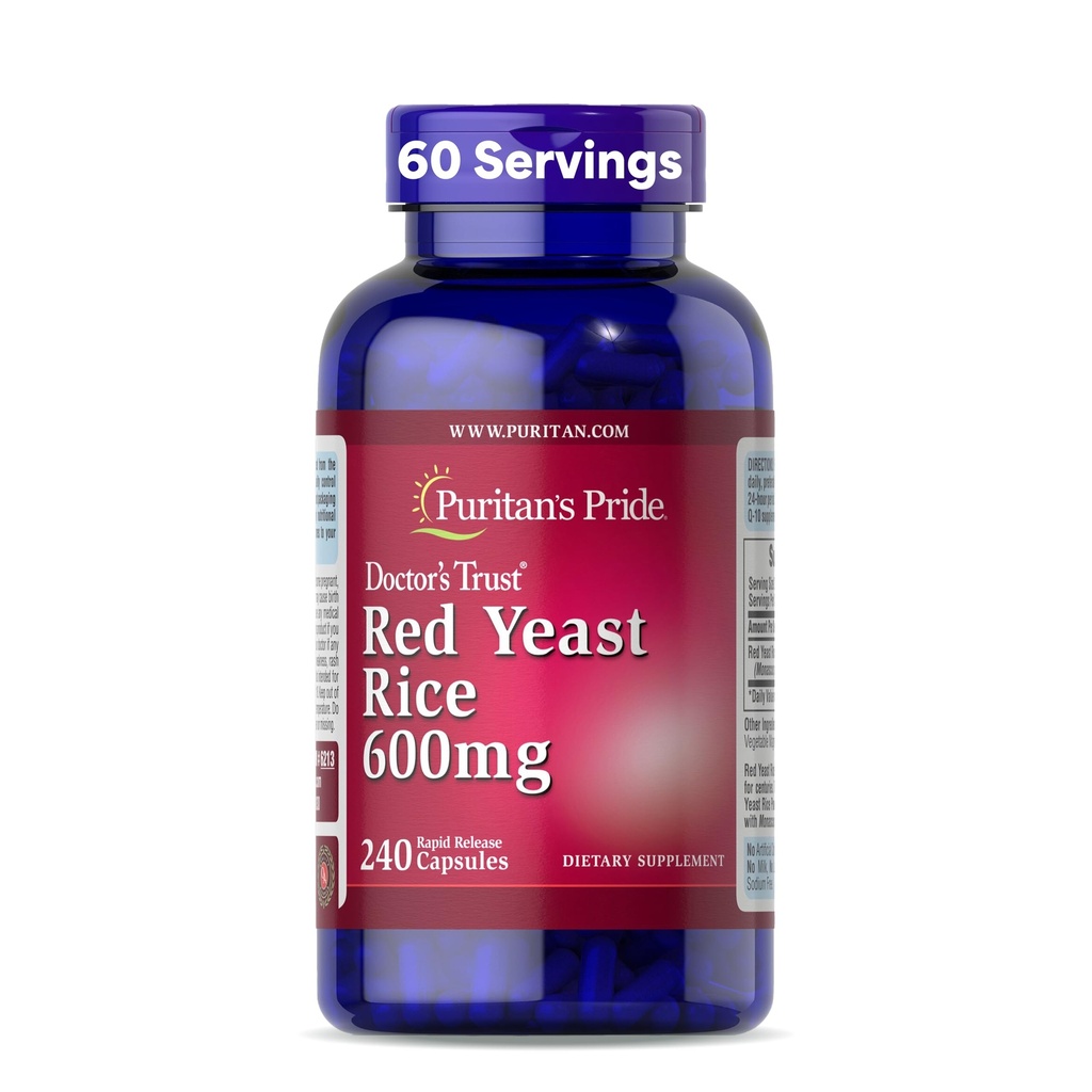 Puritan'ın Gurur Doktorları Red Yeast Rice 600 mg, Diyet Supplement, 240 Hızlı Yayın Kapsülleri