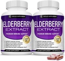 Sambucus Extract ile Organik Yaşlı Kapsüller - Immune Desteği için Saf Yaşlı Meyve, Skin Health & Güçlü Antioksi, Erkekler ve Kadınlar için Immunity, 60 Veggie Capsules, Non-GMO & No Sugar Capsules, Non-GMO & No Sugar Capsules