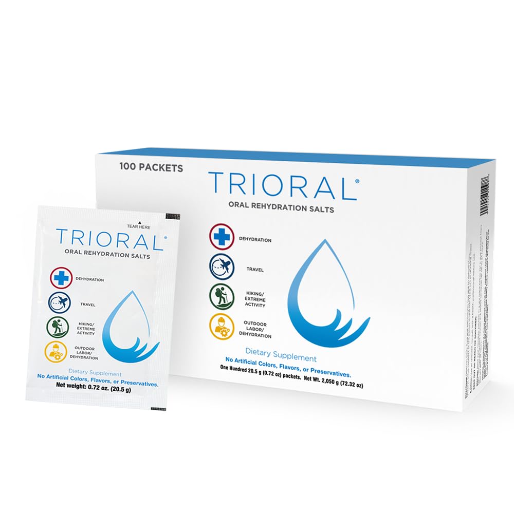 TRIORAL Rehidr Elektrolyte Toz - Oral Rehidrasyon Salts - Workouts, Akışlar ve General Hydration - 100 İç Mix Packets