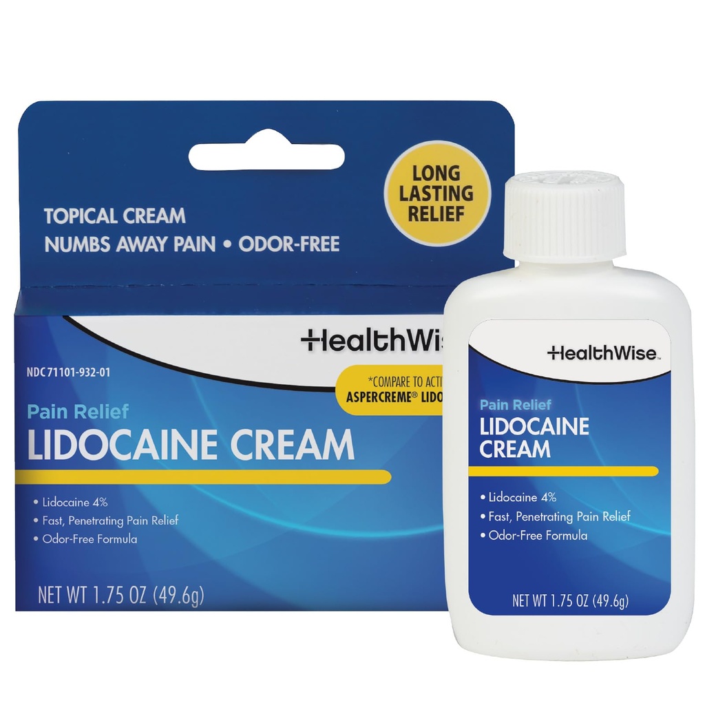 SağlıkEn Güçlü Lidokak Kremi | Numbs Away Ağrı | Uzun Süreli Yardım | Sıkıntı | 1.75 Oz