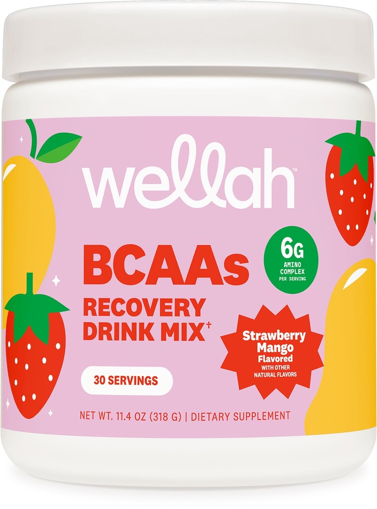 Wellah BCAAs (Strawberry Mango Flavored) 30 Hizmet - Hydration Kompleksi ile BCAA Toz