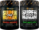 ALPHA LION Superhuman Pre Workout Toz & Post Workout Recovery Sche, Sustained Energy & Focus + Lean Muscle Growth, Strength & Volume (Hulk Juice & Winy Smith Apple)