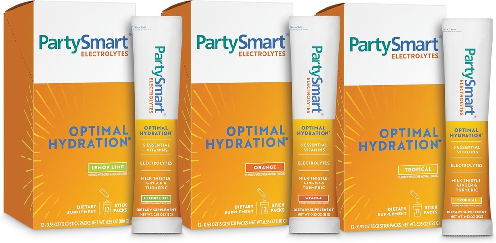 Himalaya PartisiSmart Electrolytes, Flavor Diversity Pack - Destekler C, B12, B6, Niacin ve Süt Butle - Vegan, Gluten Free, 1330 mg of 3 Key Electrolytes per Service