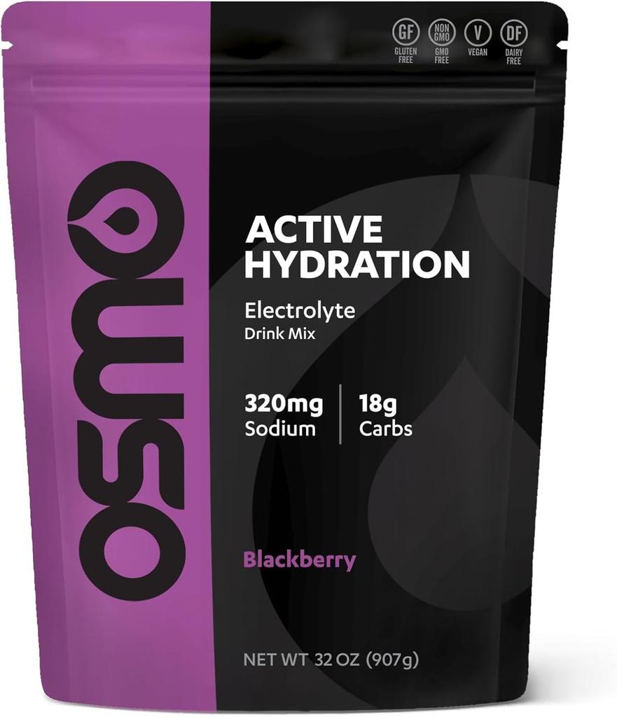 Osmo Active Hydration Electrolyte Toz (2lb Resealable Bag) - Sodyum, Magnezyum, Pyum, Carbs & Vitaminler, Cane Sugar - All Natural Materialss, 3X Faster Hydration Black Berry