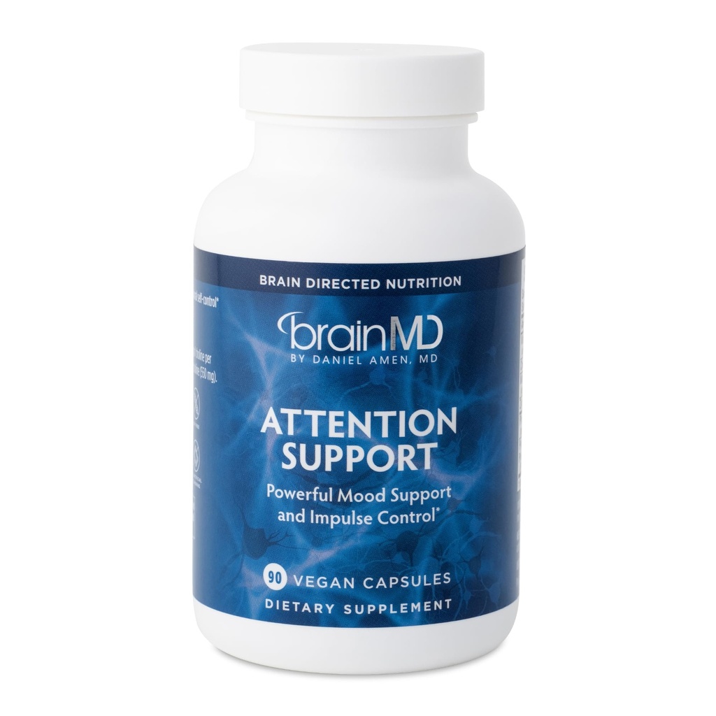 BRAINMD Dr Amen Dikkat Desteği - 90 Capsules - Ruh Focus & Impulse Control - Gluten Free - 30 Hizmet