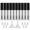 Gach 10, 10ML Boş Mascara Tube Şişe Eyelash Wand, Kauçuk Adds & Funnels Castor Oil/Growth Oil için Set, DIY Cream Container With Cap, Black