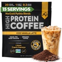 MariGold High protein Kahve - Buzlu Vanilla Latte, 20g Grass-Fed Whey Protein Isolate, Enerji & Workout Boost, 2 Shots Organik Espresso, Non-GMO, 1 Net Carb, 1 Lb Bag, 15 Hizmet