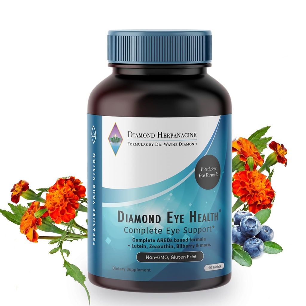 Elmas Göz Sağlığı - Tamam Göz Desteği için Doğal Vitaminler - Sağlıklı Göz Vitaminleri - Göz Sağlık Vitaminleri Aging Eyes - Vegan, Gluten-Free, Dairy-Free - (90 Count)