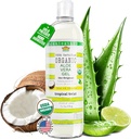 USDA sertifikalı Organik Aloe Vera Gel 12 oz -% 100 Pure, Cold Pressed, Hand Harvested, Infüzyon, Lime & Verbena Essential Oils, Chemical-Free - Skin & Hair Care, Made in USA