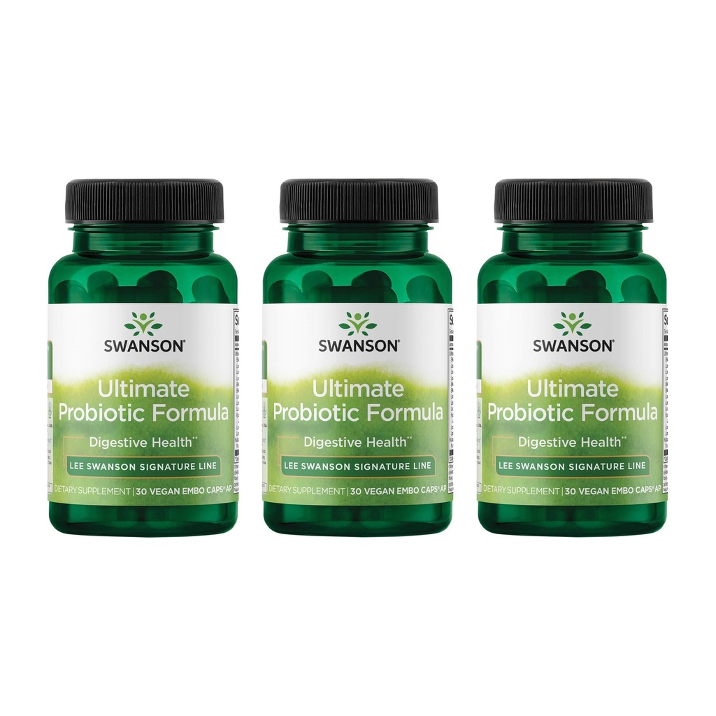 Swanson Ultimate Probiyotik Formula Digestive Health Immune System Support 66 Milyar CFU Prebiyotik NutraFlora scFOS 30 DRcaps Veggie Capsules (Caps) (3 Pack)