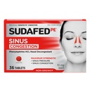 Sudafed PE Sinus Congestion Relief Tabletleri, Maksimum Güç, Non-Drowsy 10 mg Phenylephrine HCI Sinus Baskı ve Nasal Congestion Relief, For Cold or Allergies, 36 ctt