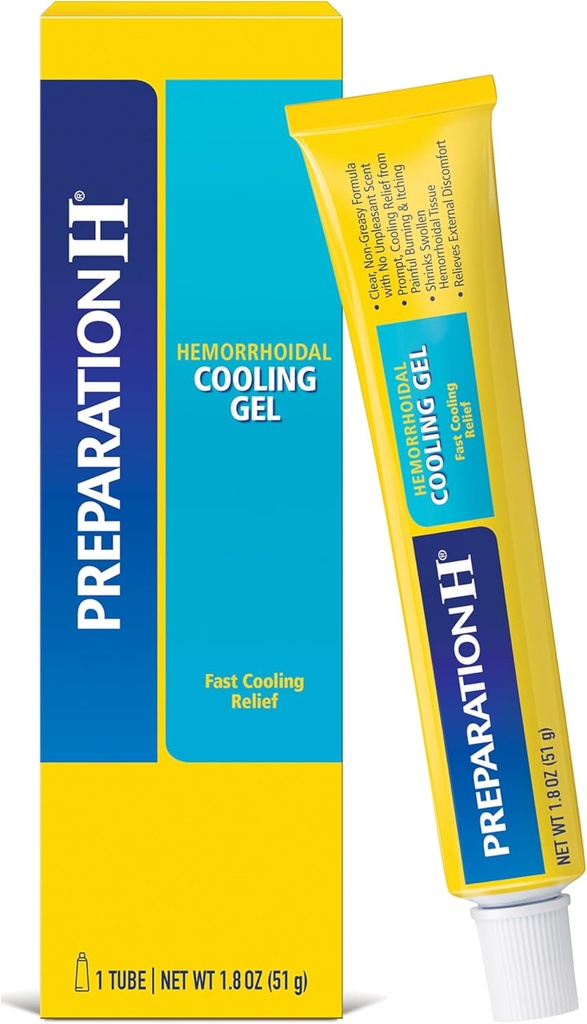 H Hemorrhoid Soğutma Gel'i Fast Discomfort Relief için Aloe ile Hazırlayın - 1.8 Oz Tube