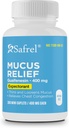 Safrel Pharma Mucus Relief Guaifenesin 400 mg - Hızlı Bekleyen, İnce ve Loosens Mucus, Relieves Chest Congestion, Cough, Cold and Flu | (300 Kont)