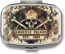 Metal 2tment Pill Organizer Travel Friendly Portable Compact Pill Box Cute Pill Case to Hold Vitamins,Fish Oil,Supplements,Meds,Tablet for Purse,Pocket. (1492.)