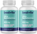 Ultra Benfotimin 600 mg per Capsule (120 Vegetarian Capsules) (60x2) No Stearates - No Silikon Dioksi - Vegan - GMO - Gluten Ücretsiz - En Güçlü Benfotiamin