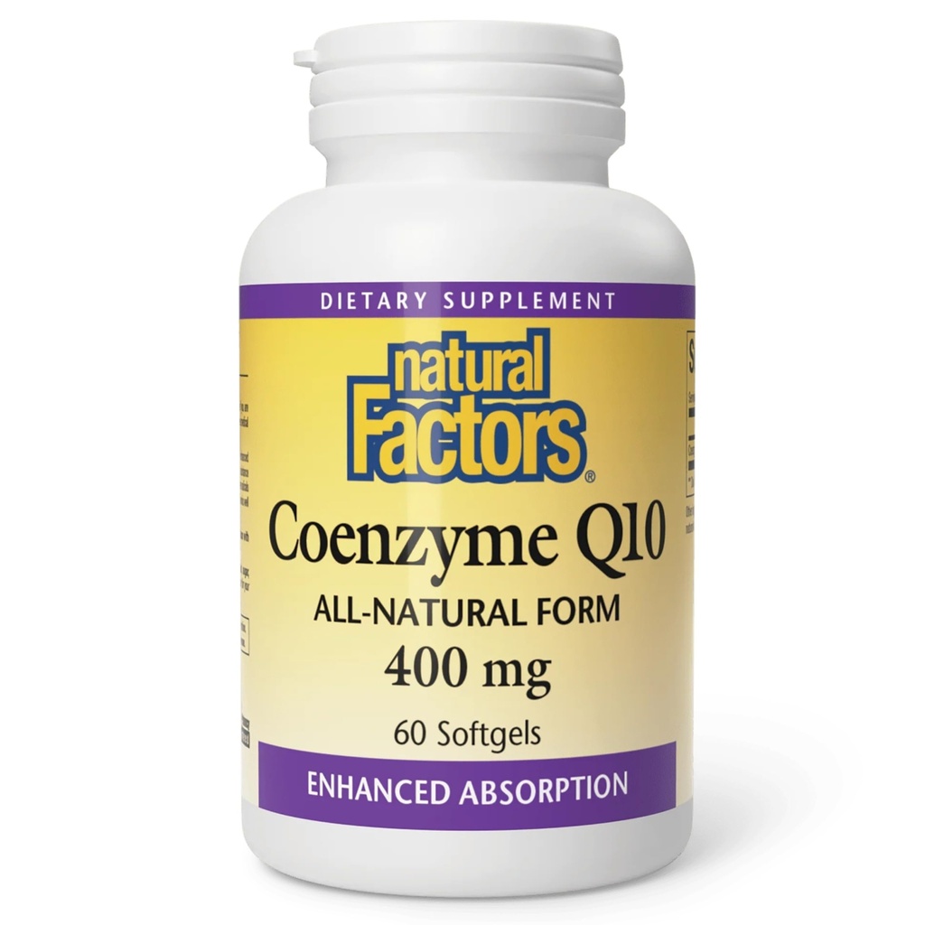 Doğal Faktörler Coenzyme Q10 - Antioksi Support Supplement Supports Cellular Enerji Üretimi - Daha İyi Absorps Sağlıklı Kalp Fonksiyonu - 400 mg, 60 Softgels (60 Hizmet)