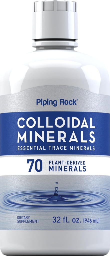 Piping Rock Colloidal Mineraller Sıvı | 32 fl oz | Unflavored Tincture Supplement | Plan Derived Essential Trace Minerals | Vegetarian, Non-GMO, Gluten Free