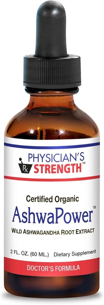 Doktor'un Güçlü AshwaPower - 2 fl oz - Vahşi Ashwagandha Kökleri - Genel Sağlık & Enerji - 86 Hizmet