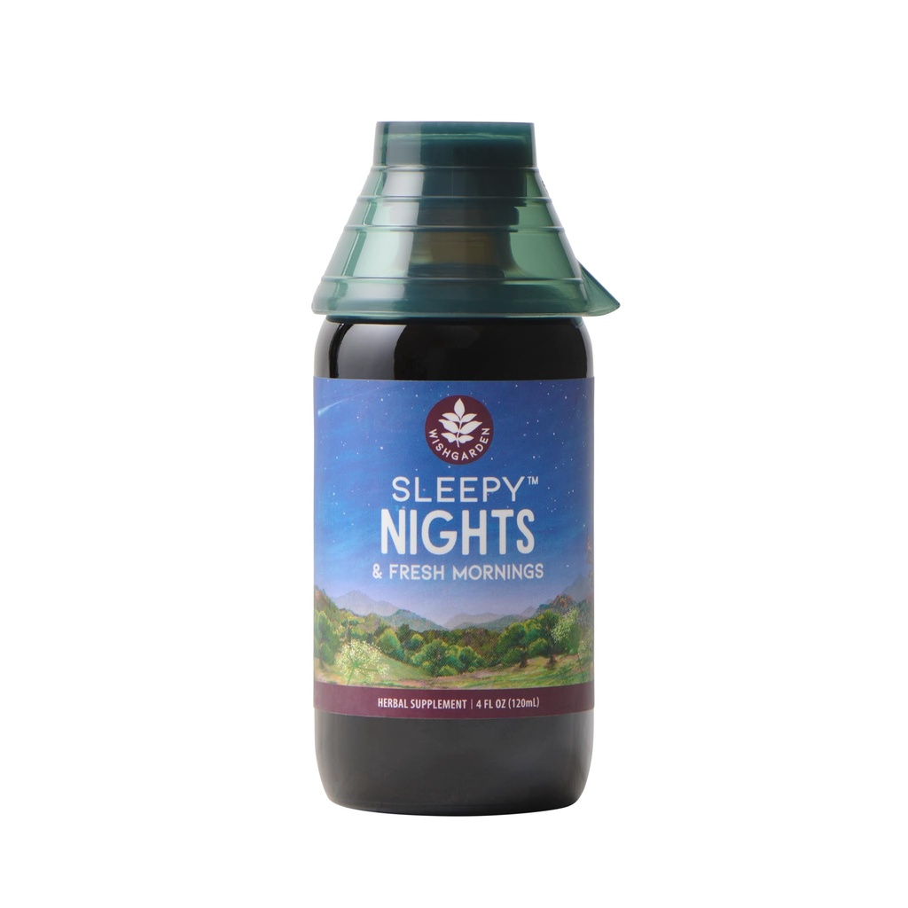 WishGarden Herbs Sleepy Nights & Fresh Mornings - All-Doğal Herbal Uyku Aid Tincture, Organik Uyku Supplement with Passionflower, Hops and Scullcap, Supports Deep Sleep & Health Sleep Cycles, 4oz
