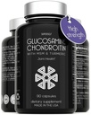Turmeric ile Glucosamine Chondroitin MSM - Yetişkinler Erkekler ve Kadınlar için Yüksek Güç Ortak Destek Tamamı - 90 Capsules - 1500 mg Glucosamine Sulfate per Service