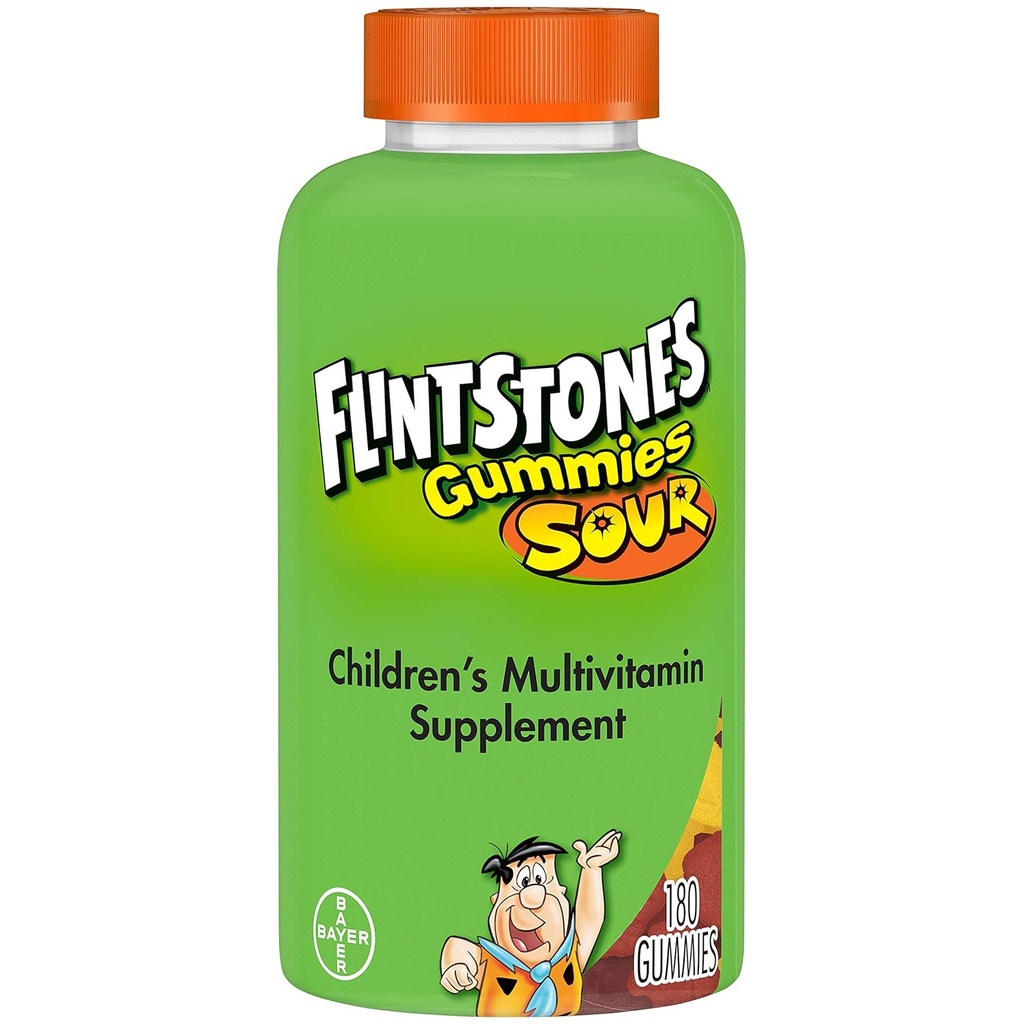 Flintstones -Sour Gummies - 180 Count- 3 paket