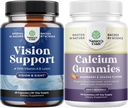 Yetişkinler için Tamam Göz Sağlığı Tamamı - Lutein 20mg Per Vision & Blue Light Protection with Beta Carotene and High Abxiadis Gummies with Vitamin D3 for Bone Health