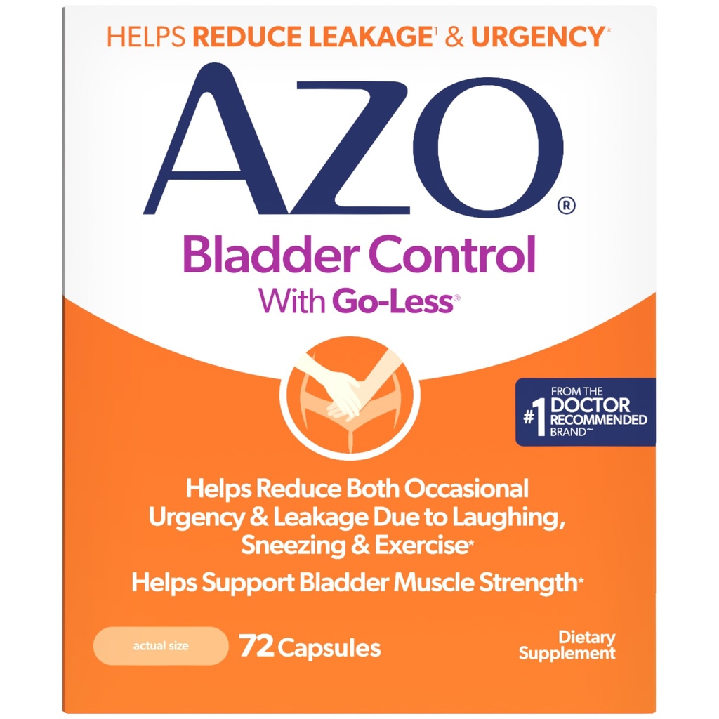 Go-Less Daily Supplement ile AZO Bladder Kontrol | Yardımlar Occasional Urgency, gülmekten dolayı sızıntı, sneezing ve egzersiz††† | 72 Capsules