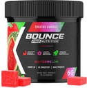 Bounce Pro Kretine Monohidrat Gummies for Men & Women, Low Calorie, 6G of Kretine per Service, Vegan, Anti-Melting, Gluten-Free, Non-GMO, 2g of Tinatine per Gummy (72ct, Watermelon)