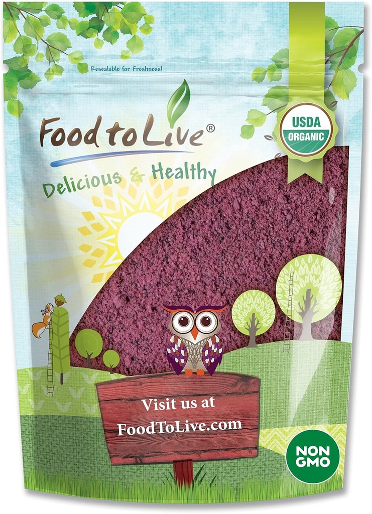 Yiyecek - Organik Siyah Yaşlı Suyu Tozu, 12 Ounces Non-GMO, Ham Kuru, Unsulfured, Vegan, Bulk, Bakma için Büyük, Parlaklar, Yogurts, No Sulphites, Contains Maltodextrins