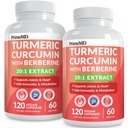 5-in-1 Organik Turmeric Curcumin Supplement4210 mg) Berberine, Ceylon Cinnamon Bioperine ve Ginger Supplements for Joint, Heart, Gut, & Metabolic Support (120 ct) (Pack of 2)