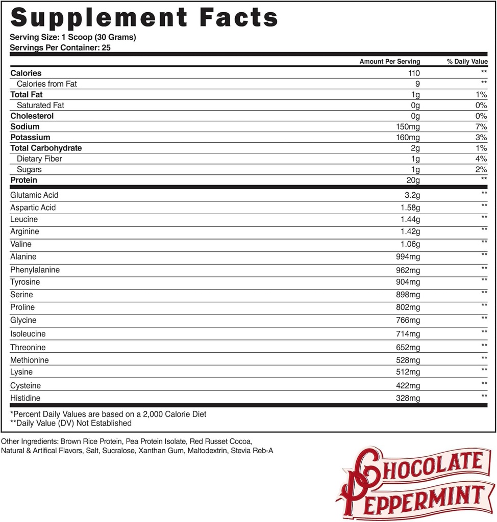 Steel Supplements Veg-PRO | Vegan Protein Toz, Chocolate Peppermint | 25 Servisler (1.65lbs) | BCAA Amino asit ile Protein Toz | Gluten Ücretsiz | Süt | Low Carb Formula Toz, Chocolate Peppermint | 25 Servisler (1.65lbs) | Protein Tozu