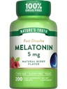 Nature's Truth Melatonin 5 mg Hızlı Dissolve Tabletler | 200 Kont | Natural Berry Flavor | Vegan, Non-GMO & Gluten Free Supplement Supplement Supplement