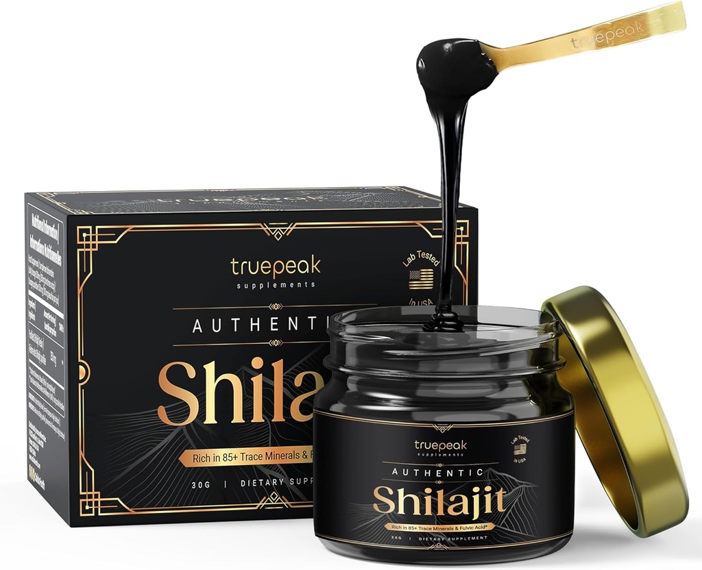 Himalaya Shilajit Giyim - Altın Sınıf, ABD-Lab  Onaylandı ve Test edildi, 500 mg maksimum Potency, 85 Trace Minerals with Fulvic & Humic Acid, Energy & Immune Support, 30g