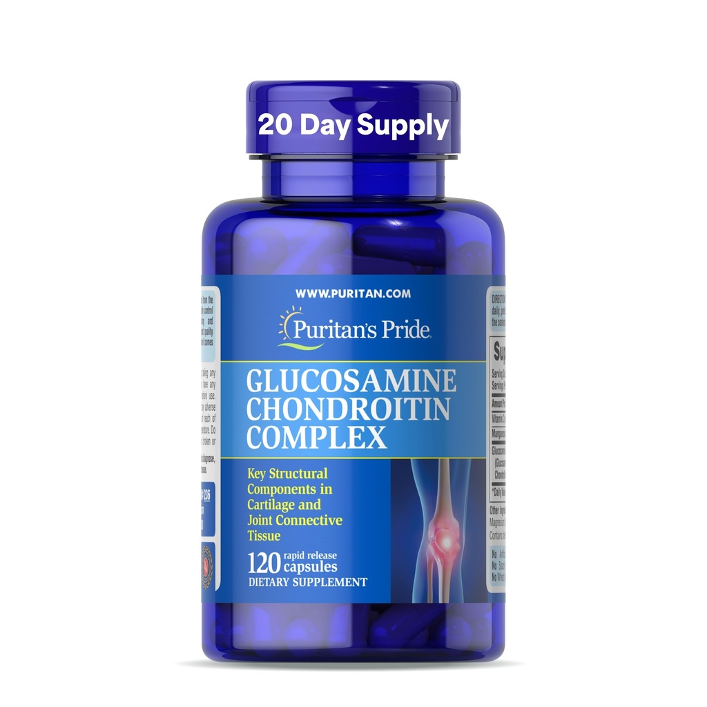 Puritan's Pride Glucosamine Chondroitin Kompleksi for Women and Men, Diyetary Supplement for Joint Health, 120 Hızlı Yayın Kapsülleri