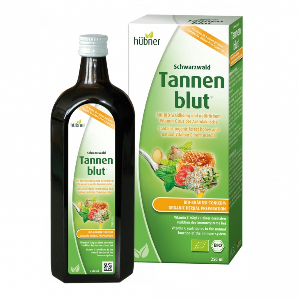 Hubner Tannenblut Organik Herbal Hazırlık, Honey Cough Syrup, Cold and Sore Throat Support, Soothing Relief, Vitamin C Supplement for Yetişkinler and Kids 4 ve Yaşlı, Kosher ve Alkol Özgür, 250 ml