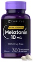 Carlyle Melatonin 10 mg | 300 Softgels | Yetişkinler için Ekstra Güç Desteği | Gluten Ücretsiz Supplement