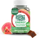 Meyve Enerji Chews'in Gizli Doğası, Gerçek Meyve B12, Iron, Ashwagandha, Watermelon & Guava Uzun Son Enerji için (60)