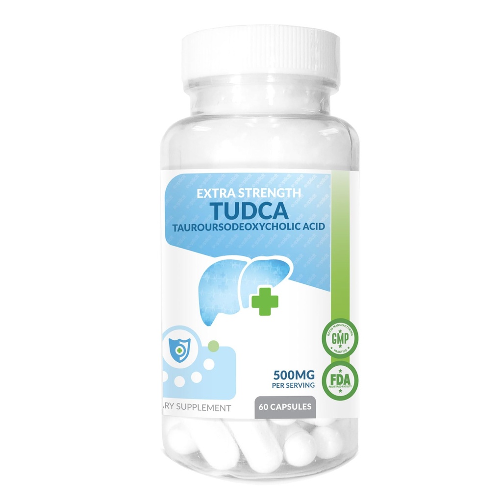 TUDCA (Tauroursodeoxycholic Acid) Liver Support Supplement - 500mg Per Serving - Pure Liver Support & Health - 60 Count
