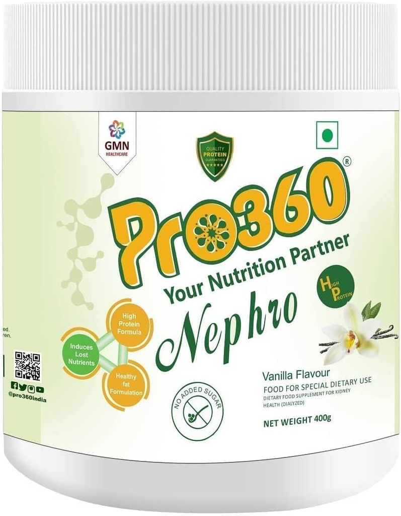 Nephro HP - Diiyal Bakım Beslenme proteini İçgörü (Vanilla Flavour) Kidney/Renal Health için Özel Diyet Supplement, 400 Gm