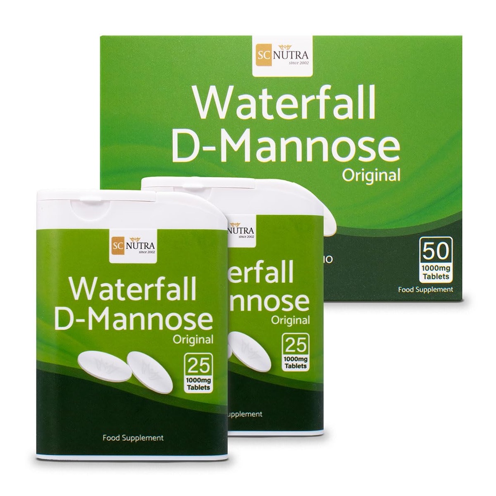D-Mannose Tabletleri 1000 mg - Birch'dan Doğal olarak Kaynaklanan - 50 Tablet - SC Nutra (Sweet Cures)