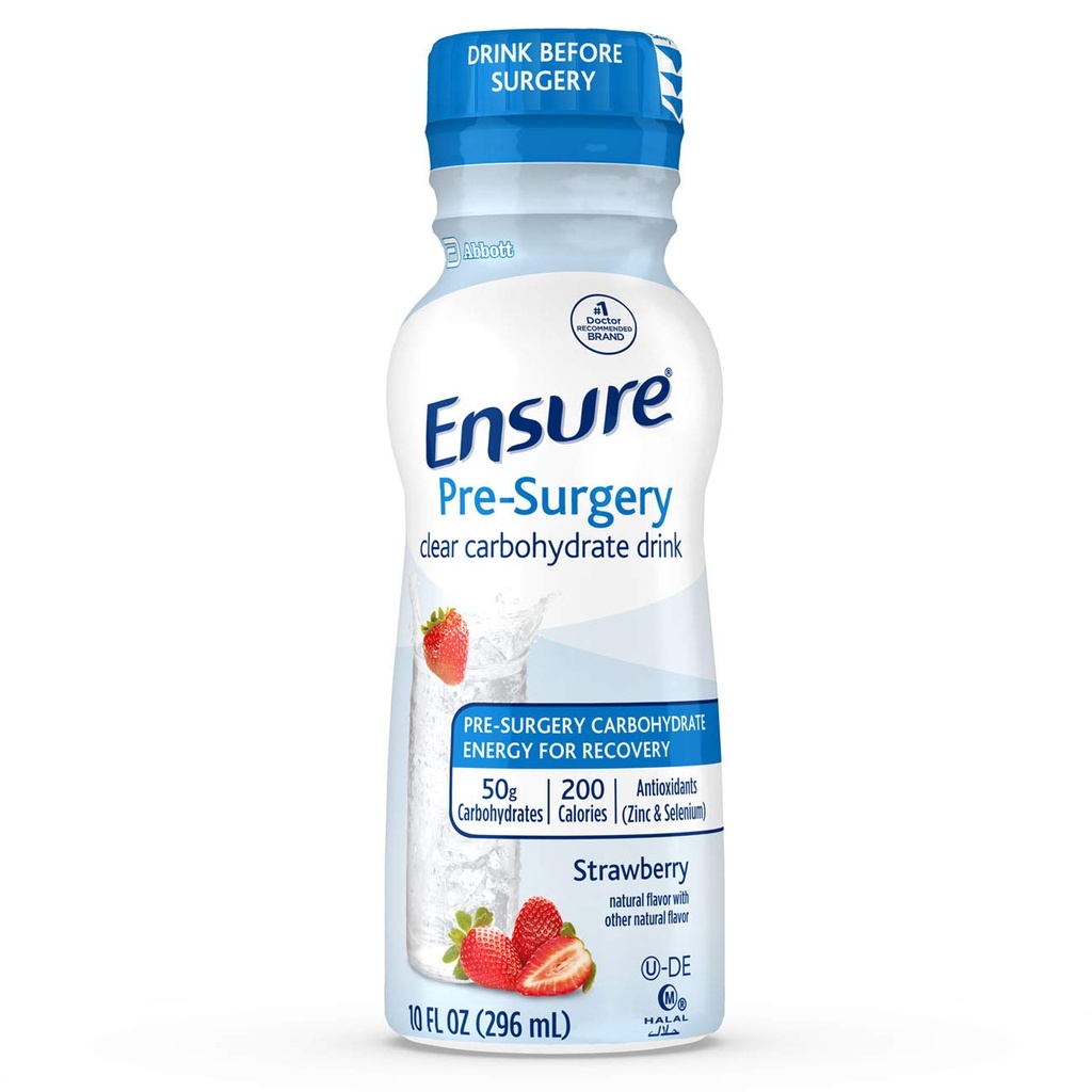 Pre-Surgery, Clear Carbohidrat İçecek, Strawberry, 10 fl oz, 4 Count