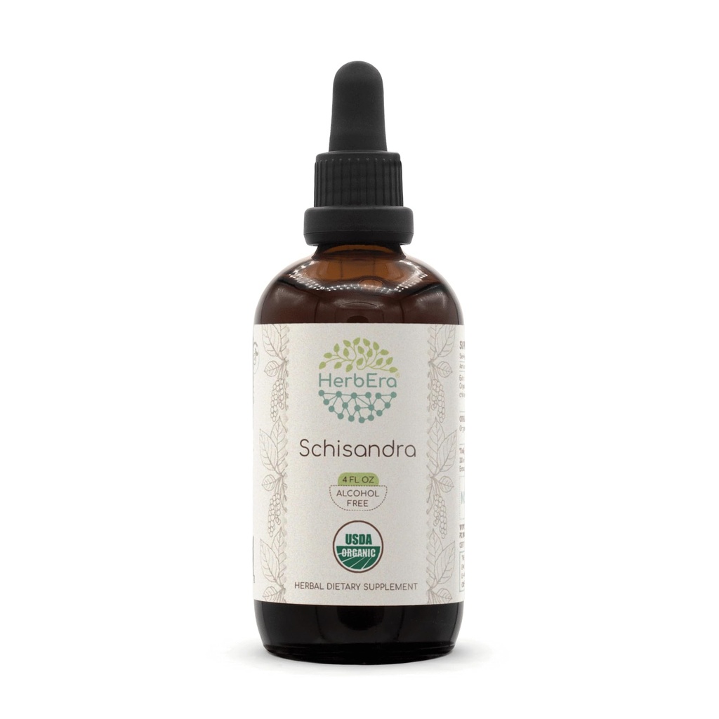 HerbEra Schisandra B120 USDA Organik Tincture | Alkol Özgür Tür, Yüksek Lisans Herbal Drops, Liquid Supplement| Sertifikalı Organik Schisandra (Schisandra Chinensis)