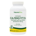 NaturesPlus Cal/Mag/VIT D3 Vitamin K2-60 Chewable Tabletleri ile - Çikolata Flavor - Kalsiyum, Magnezyum, D3 & K2 Bone Health Support Supplement - 30 Servisler