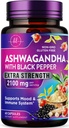 Ashwagandha 2,100 mg - Veggie Capsules'teki Kadınlar için Toz & Kök Üretimi, Siyah Pepper, Yüksek Absorpsiyon, Plant bazlı, ABD'de Şişelenmiş - 60 Veggie Capsules