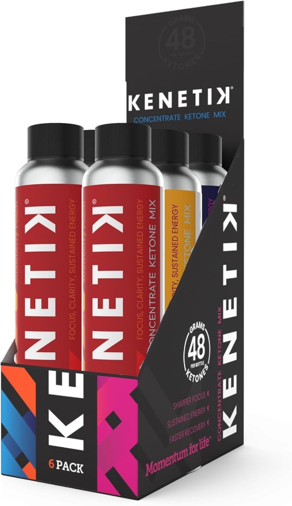 KENETIK Keton Mix, Exojen Ketones Mix, Keto, Caffeine & Sugar Free, Vegan Supplement For Clean Energy & mental Focus, Kahve Alternatifi D-BHB ile - Çeşitli, 6PKK