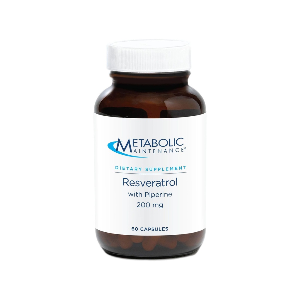 Piperine ile Metabolik Bakım Resveratrol - Antioksi + Cardiovascular Destek için Trans Resveratrol Kom Capsules - 60 Capsules