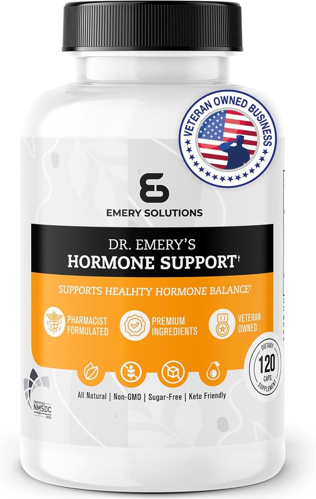 DR. EMERY'S Hormon Destek Supplement for Women, Hormon Denge Vitaminleri - Multivitamin, Doğal Temel Vitaminler, çinko, B Vitamin, Magnezyum - 120 Caps