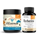 Sandhu's Pure Bovine Colostrum Toz Supplement for Humans & Berberine HCL Supplement 500 mg per Capsule| Supports Immune, Gut, Muscle & Health Levels / Non-GMOMO